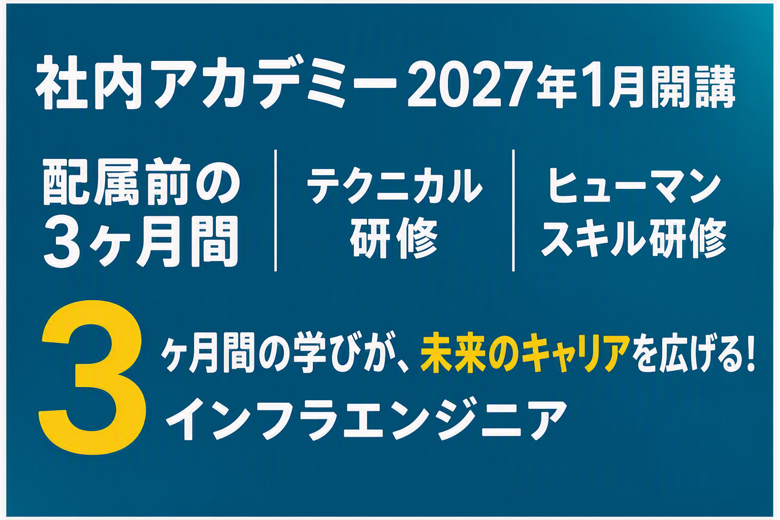 2027年1月入社｜サーバ・ネットワーク運用保守（3カ月間の研修期間あり）サムネイル